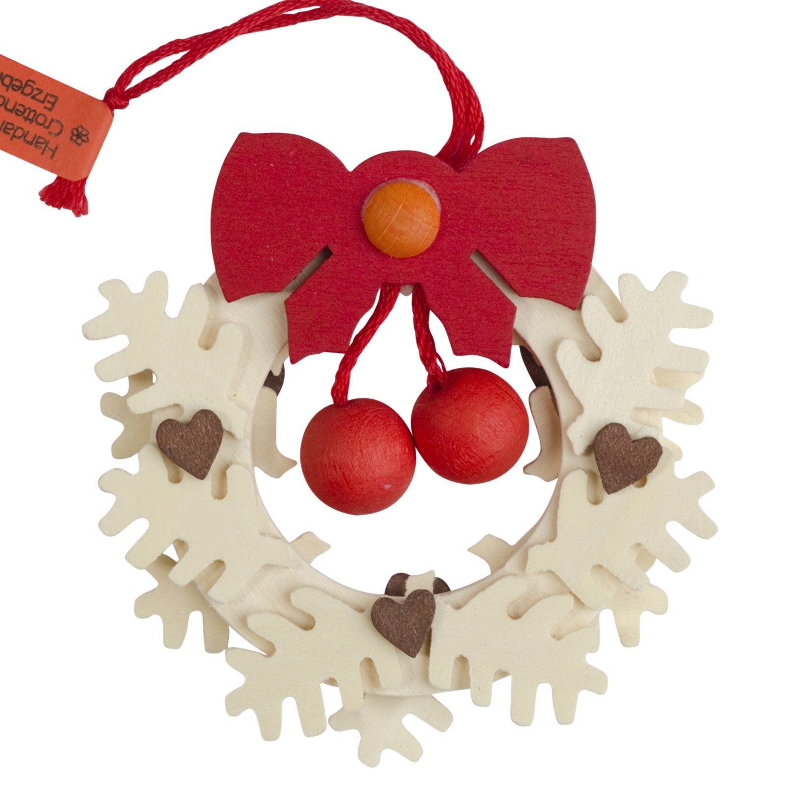 Textured Wreath with Hearts - Christmas tree decoration
